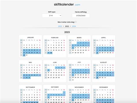 offshore skiftkalender.